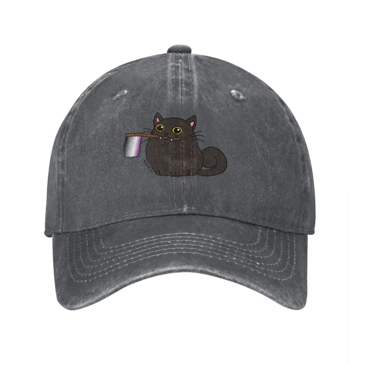 

Blob Cat; Black - Ace Baseball Cap sun caps Luxury Cap Golf Wear custom Hat Women's Golf Wear Men's
