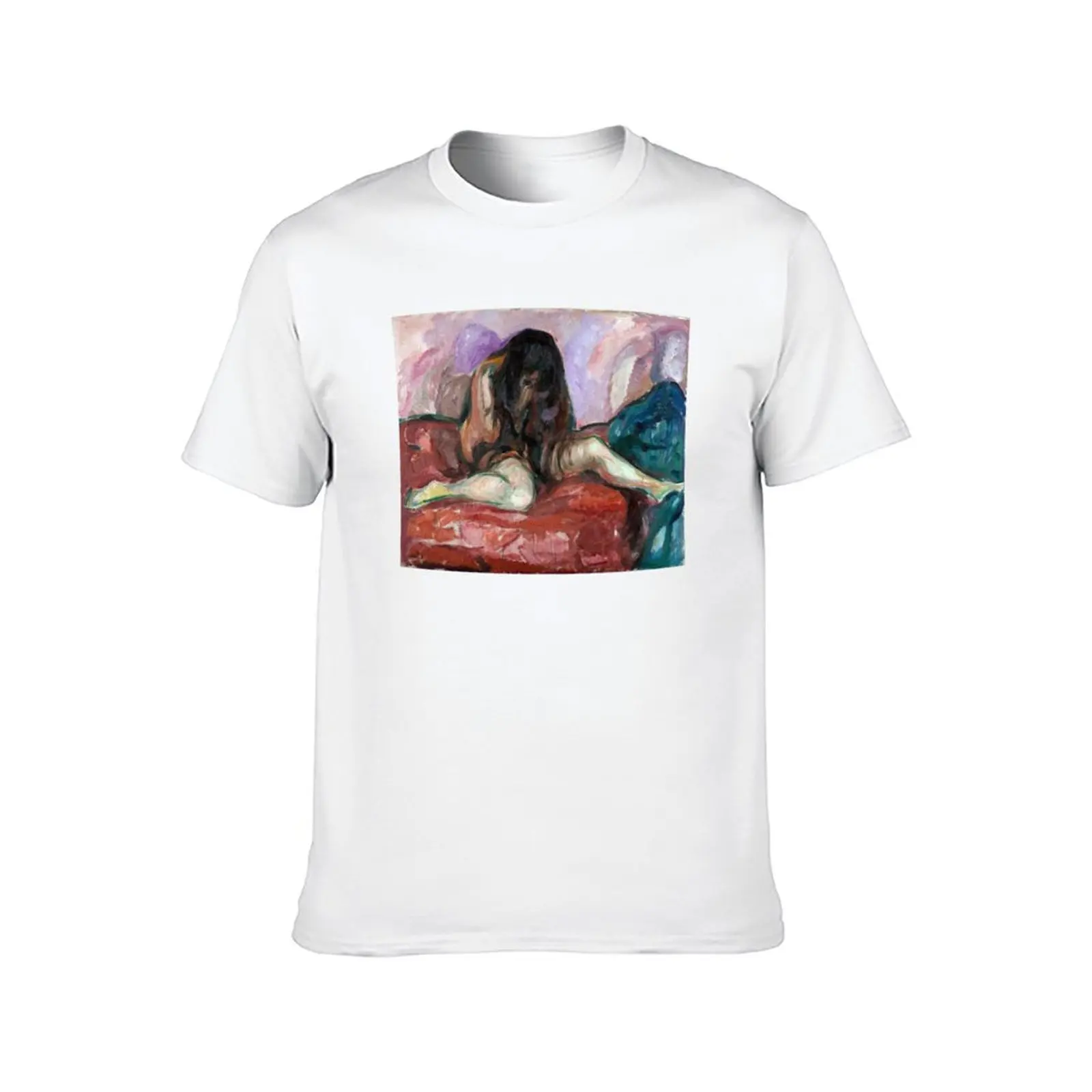 كنس عارية بواسطة إدفارد مونش (استنساخ) تي شيرت أنيمي التي شيرت تي شيرت رجل القطن تي شيرت #2