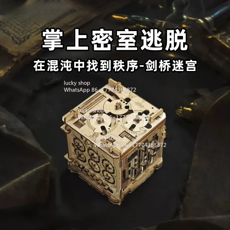 Cambridge Maze Secret Box, High Difficulty Mechanical Escape Box, Brain Challenge Logic Game, Advanced Mind Teaser for Adults
