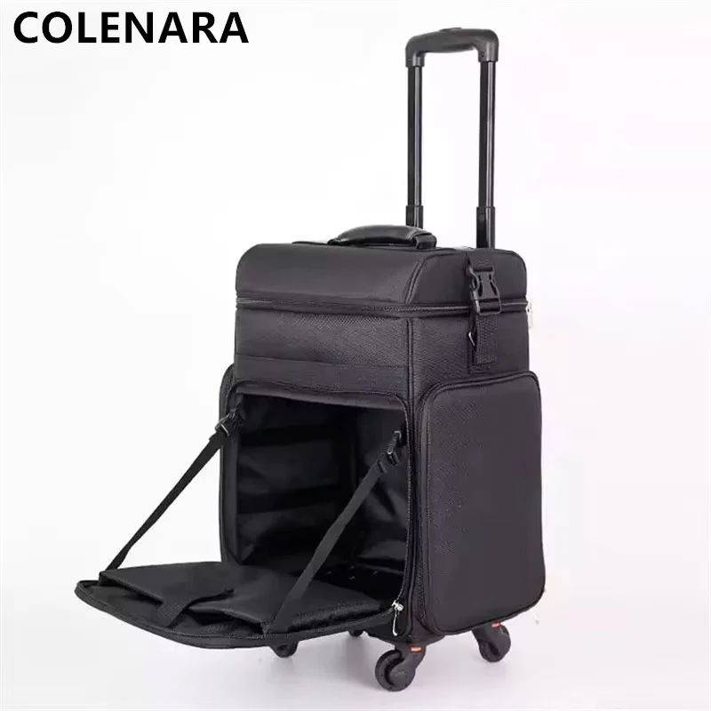

COLENARA Oxford Cloth Cosmetic Case Large-capacity Beauty Manicure Tools Trolley Bag Women's Follow Makeup Box Rolling Luggage