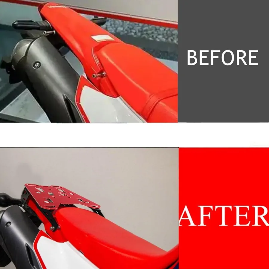 رف خلفي CRF300L متوافق مع موديلات رالي CRF 300L وCRF300L من 2021 إلى 2025 حامل أمتعة ذيل الدراجة النارية باللون الفضي #2