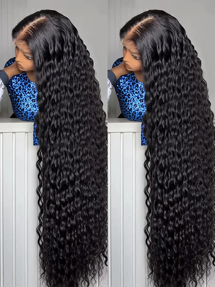 

40 Inch Deep Wave 200% Density 13x4 Transparent Lace Frontal Wigs Brazilian Pre Plucked With Baby Hair 13x6 Lace Front Wig