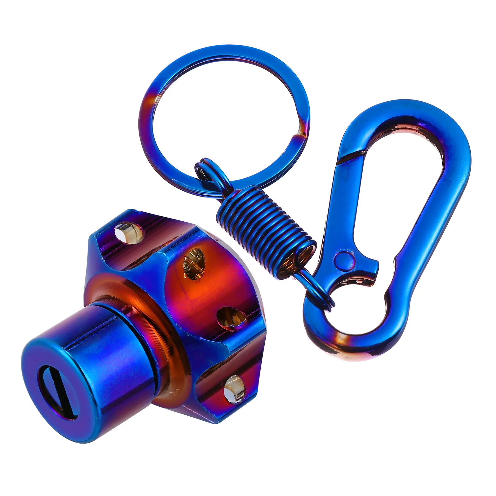 

Motorcycle Cover Cnc Aluminum Key Head Burnt Titanium Hexagon Tip For Universal Key Retrofit Accessories Keychain