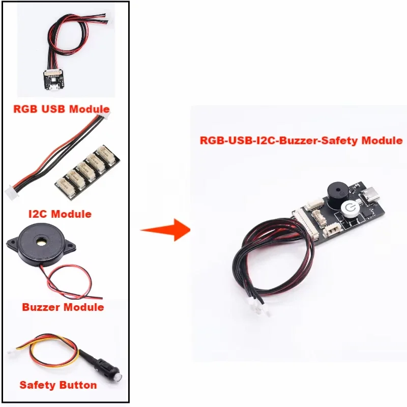 B-CUBE FPV RGB USB I2C ブザー安全ボタンモジュール PIXHAWK 2.4.8 Ardupilot ArduCopter ArduPlane RC アクセサリー用