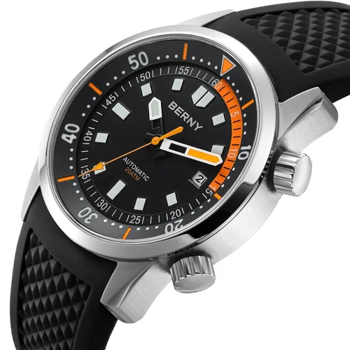 Imagen 2 del producto Relojes de buceo BERNY para hombre, reloj de buceo mecánico automático superluminoso resistente al agua hasta 200M, reloj de pulsera de buceo para natación de zafiro de 42mm