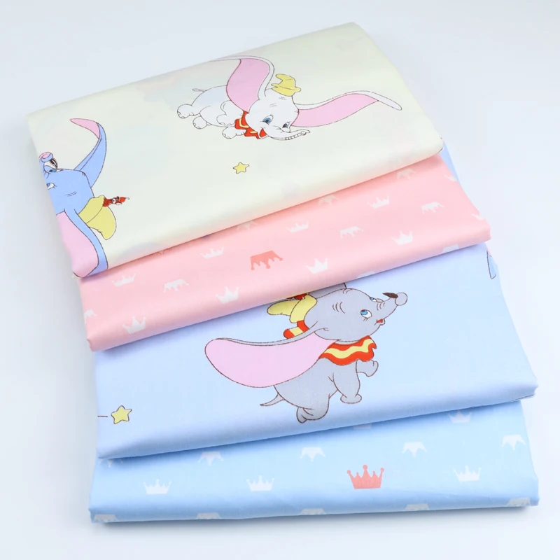 Disney Crown Dumbo Cotton twill fabric Cotton clothing for DIY Sewing Quilting Fat Quarters For Baby&Child Bedding Set