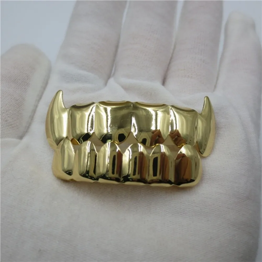 Modisches Set aus Oberteil und Unterteil mit Zahn-Grillz, bequem, glänzend, zahnmedizinische Grillz, einzigartig, langlebig, Halloween-Zahn, Hip-Hop-Stil – Detail 7