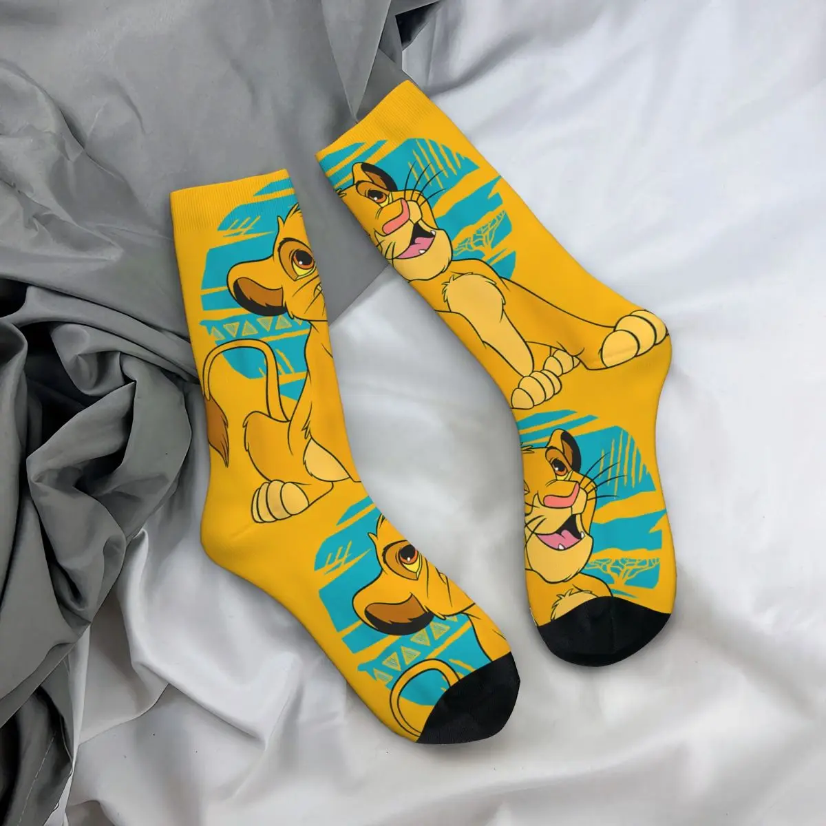 Verrückte Kompression junge Retro-Simba glücklich blau klassische Socke für Männer Vintage Disney) die Löwen King｠Film qualität Socke Neuheit