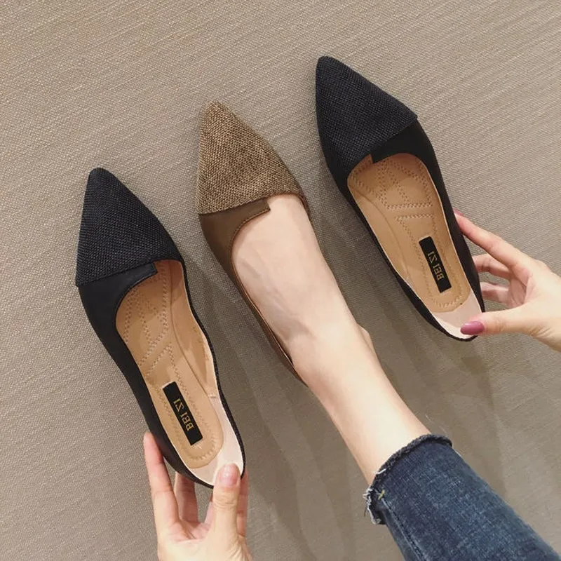 Women Flats Black Flat Shoes Dressy Comfort Brown Shoes for Lady Female Casual Shoes Solid Color Size 32-45 Basic Simple Loafers