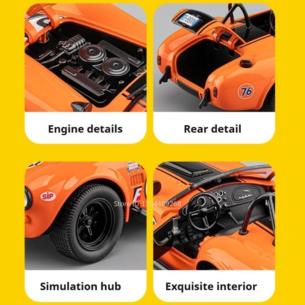 Maßstab 1:22 Cobra 993 Automodell Spielzeug Metallkarosserie Kunststoffchassis Supersportwagen Türen Öffnen Sound Licht Modelle Sammlerstücke Ornamente