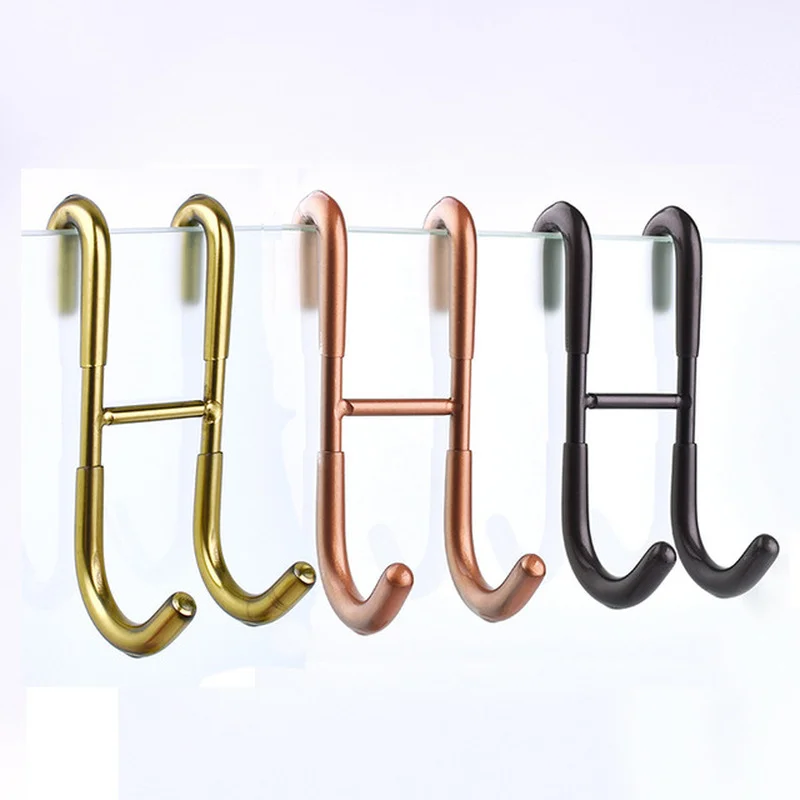 Simplicity Punch-free Shower Over The Door Hooks Towel Hooks for Bathroom Frameless Glass Shower Squeegee Hooks