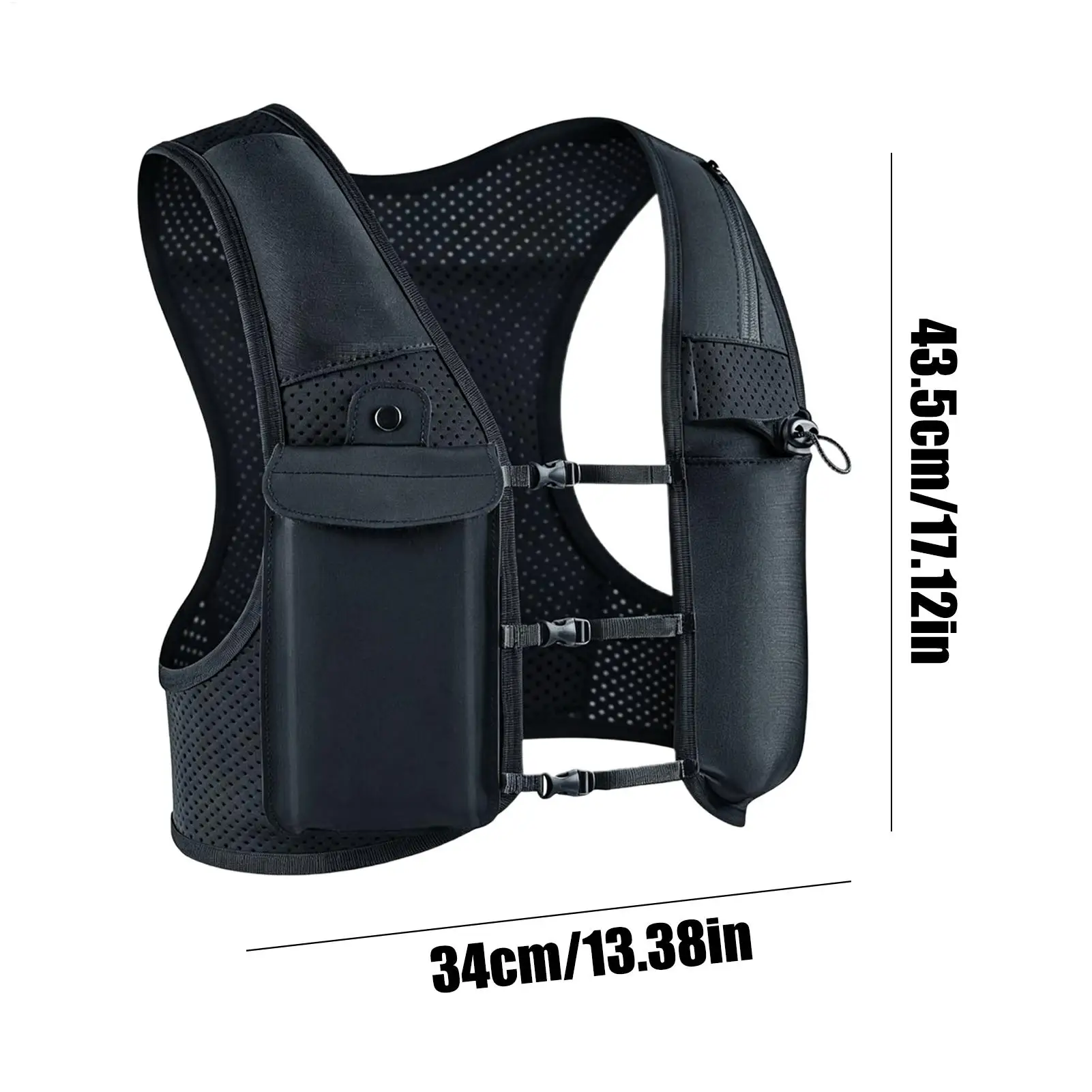 Running Vest Reflective Hydration Backpack with 500ml Soft Flask Cycling Water Bottle Backpack for Men Women Runners Campers