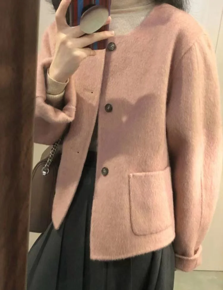 

Tweed Jacket Dark Blue For Girl Womens Winter Motobiker Biker Skiing Climbing Wear-Resistant Anti-Collision Casual Daily