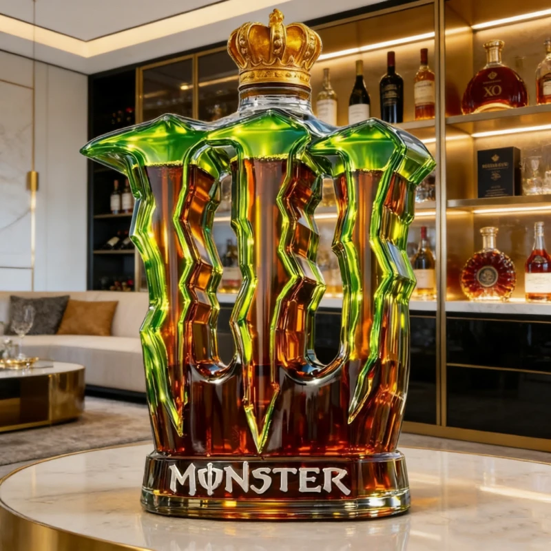 Botella de Vidrio Creativa con Forma de Corona y Patas de Monstruo, Decantador de Whisky Novedoso para Decoración de Bar, Contenedor de Alcohol Único para Regalo