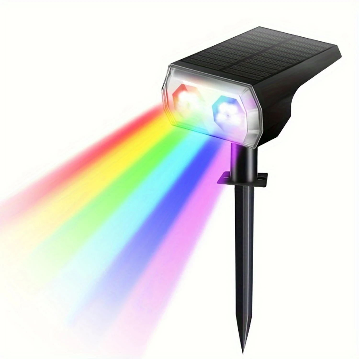 قطعتان من مصابيح الطاقة الشمسية اللامعة والمقاومة للماء للاستخدام في الهواء الطلق، من الغسق إلى الفجر مع 10 مصابيح LED، مثالية للتزيين الخارجي، P