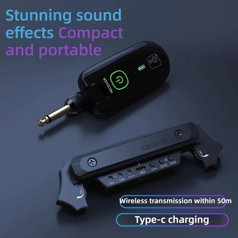 ABS Wireless Guitar Pickup Compact Portable Low-latency High-fidelity Acoustic Guitar Pickup Musical Instrument Accessories