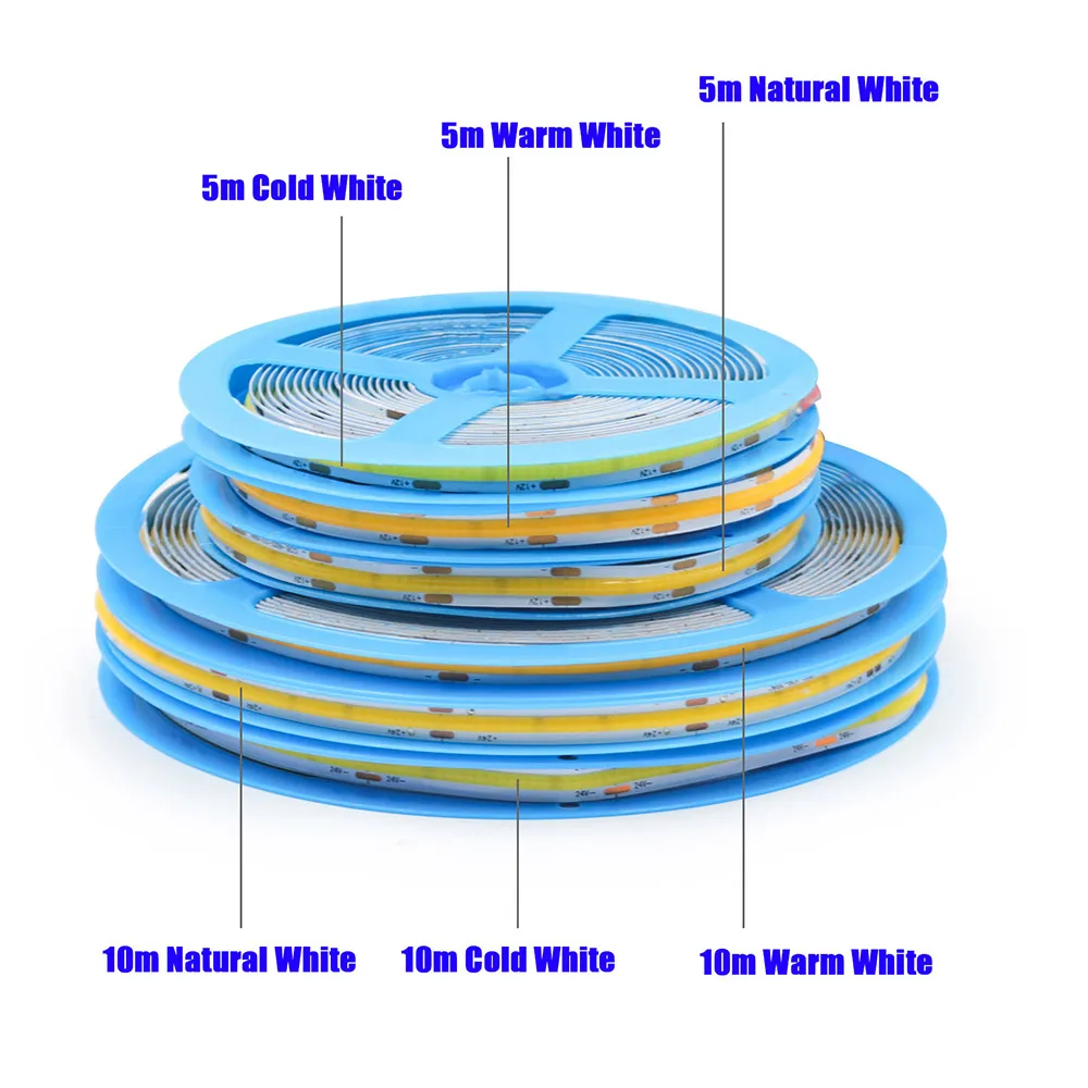 5m 10m 480led/m Cob LED-Licht leiste 12V 24V DC flexible Klebeband lampe hoch dichte lineare Beleuchtung ra90 Wohnkultur