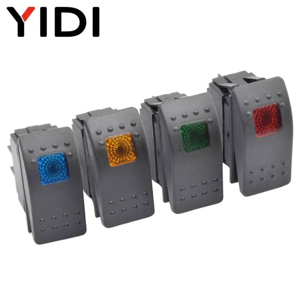 5/10pcs Illuminated LED Bar Light Waterproof Car Boat Marine Toggle Rocker Switch 4pin 12V 24V 220V On Off DPST Button Switch
