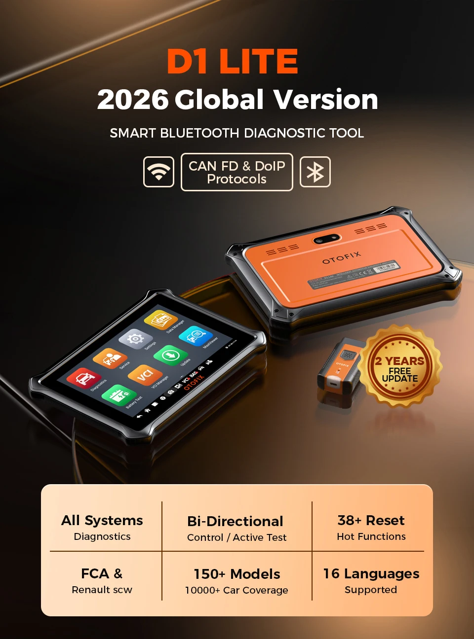 OTOFIX D1 Lite Bidirektionales Diagnosegerät Bluetooth OBD2 Scanner Alle-Systeme-Diagnosewerkzeug 38+ Reset-Dienste 2 Jahre Kostenlose Updates – Detail 1