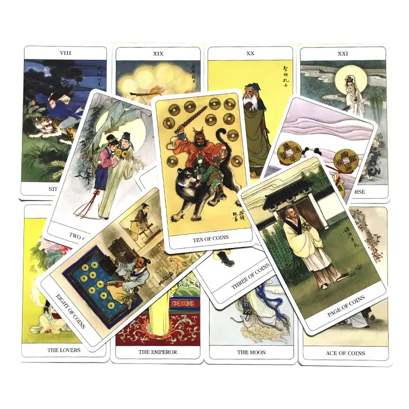 Hot sale: The Chinese Tarot Oracle Card For Entertainment Fate Prophecy Divination Family Party Tarot 78 Card Deck PDF Guide