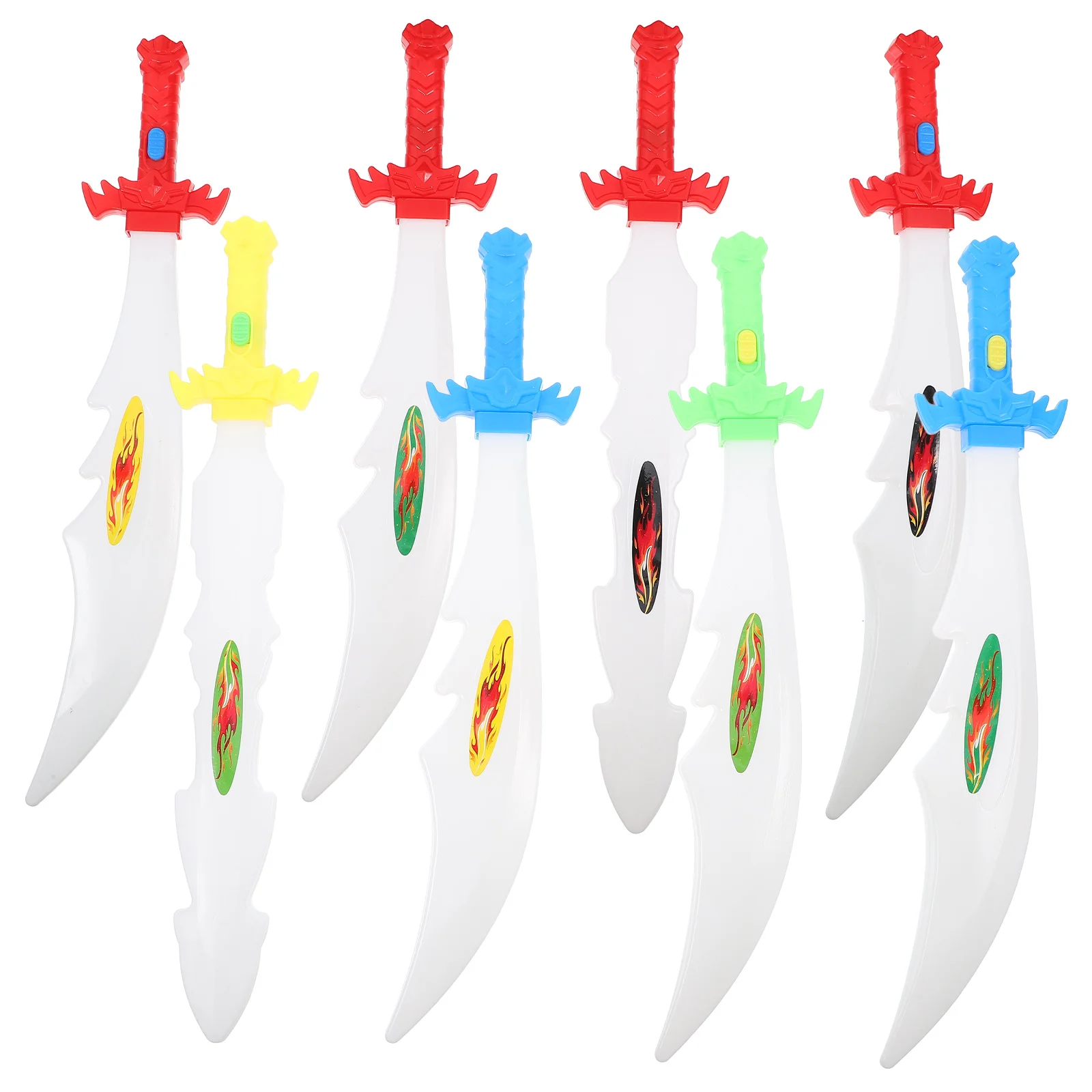 8 Pcs Luminous Children's Props Knives Swords Kids Plaything Pirate Shining Abs Educational