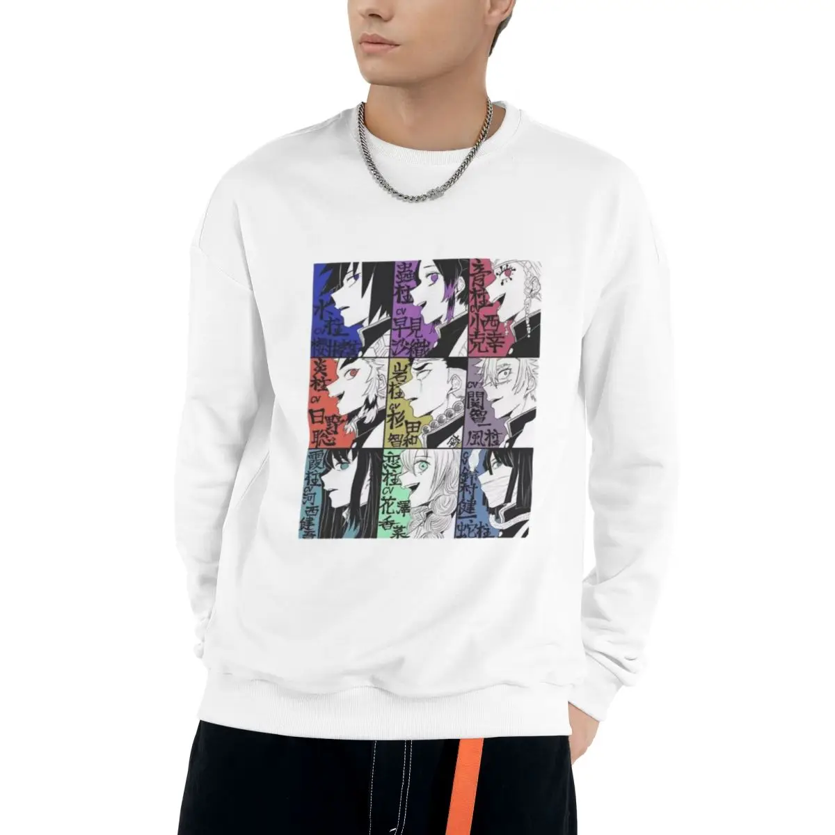 

Demon Slayer Kimetsu No Yaiba Man Clothes Street Style Fleece Sweatshirts Autumn Casual Hoodie Fashionable Crewneck Pullovers