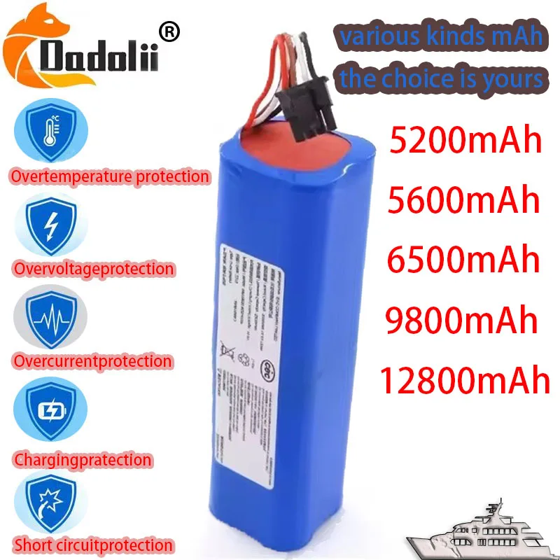 New 14.4V 5200mAh Battery for 360 Robot Vacuum Cleaner S9 X90 / X95 L70 L10 Accessories Spare Parts Charging Battery