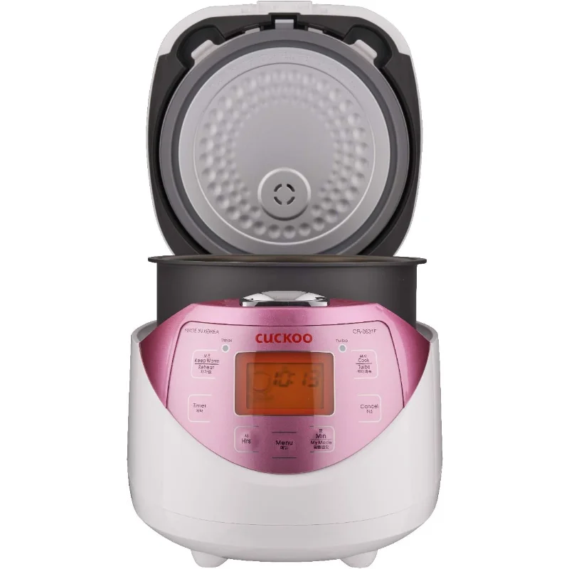 CUCKOO CR-0631F Рисоварка Micom на 6 чашек (сырой) / 12 чашек (приготовленных) с внутренней кастрюлей с антипригарным покрытием, 7 режимов меню, ЖК-дисплей