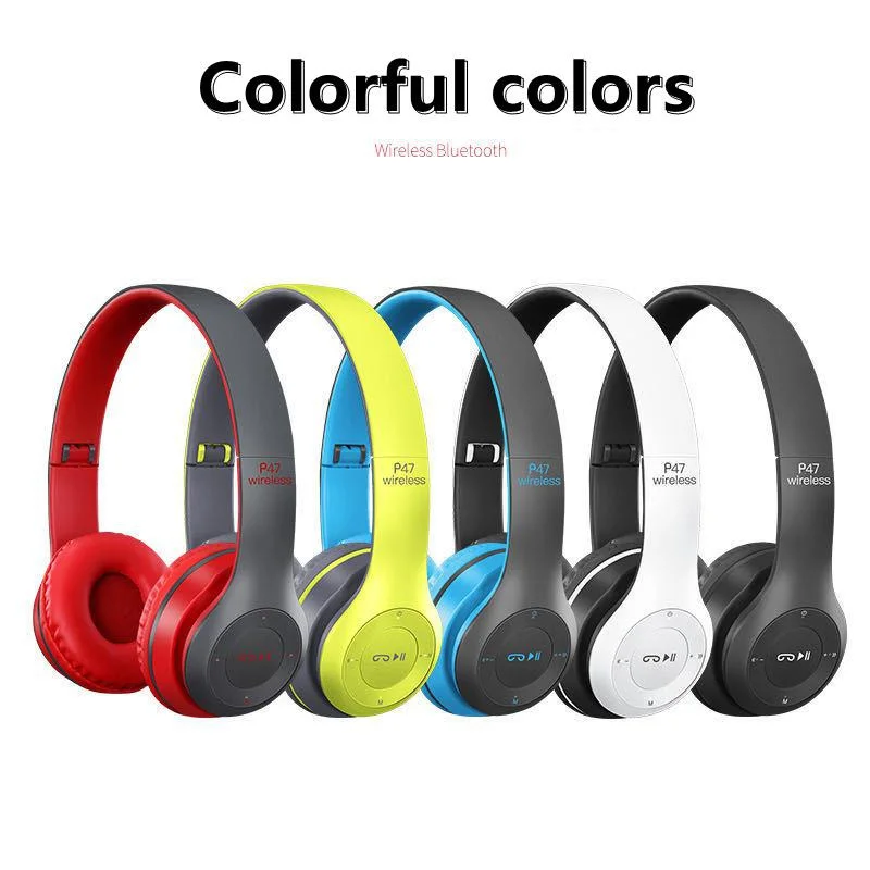 P47 Headphones Wireless Bluetooth 5.0 Heavy Bass Stereo Folding Auriculares with Mic Support TF SD Card The Best Christmas Gift