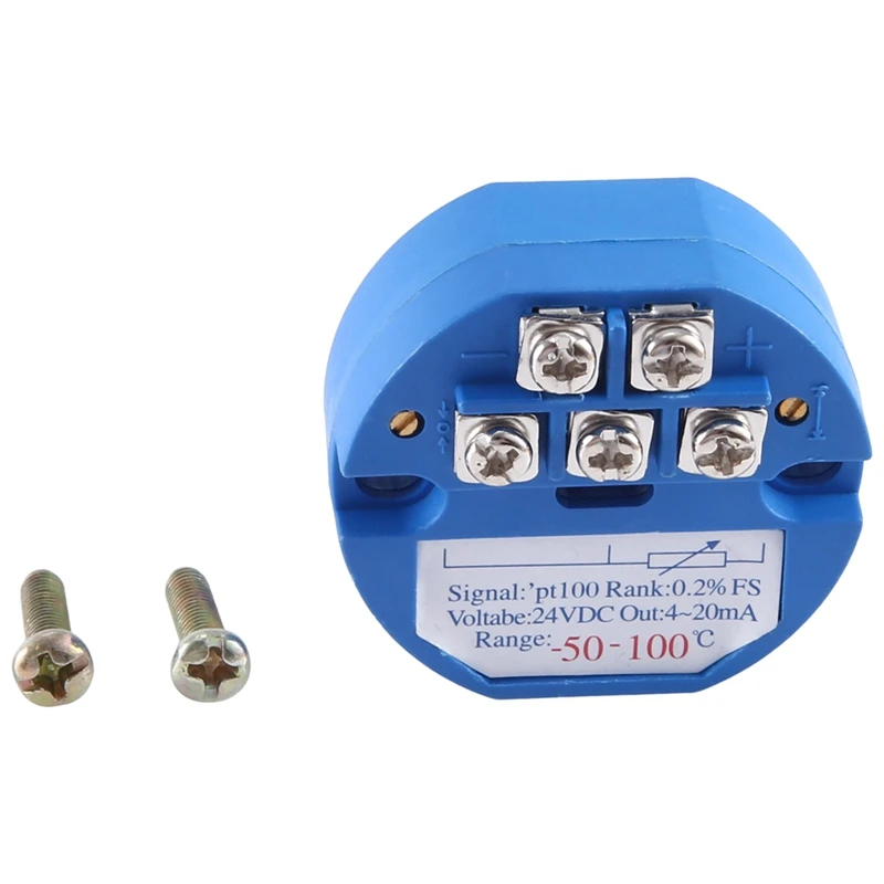 

RTD PT100 Temperature Transmitter Module Thermal Resistance -50-100°C DC24V Output 4-20MA Durable