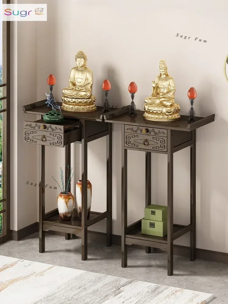 

Household Vintage Hallway Console Table Living Room Entrance Bamboo Coffee Table With Drawer Rectangle Side Table Home Furniture