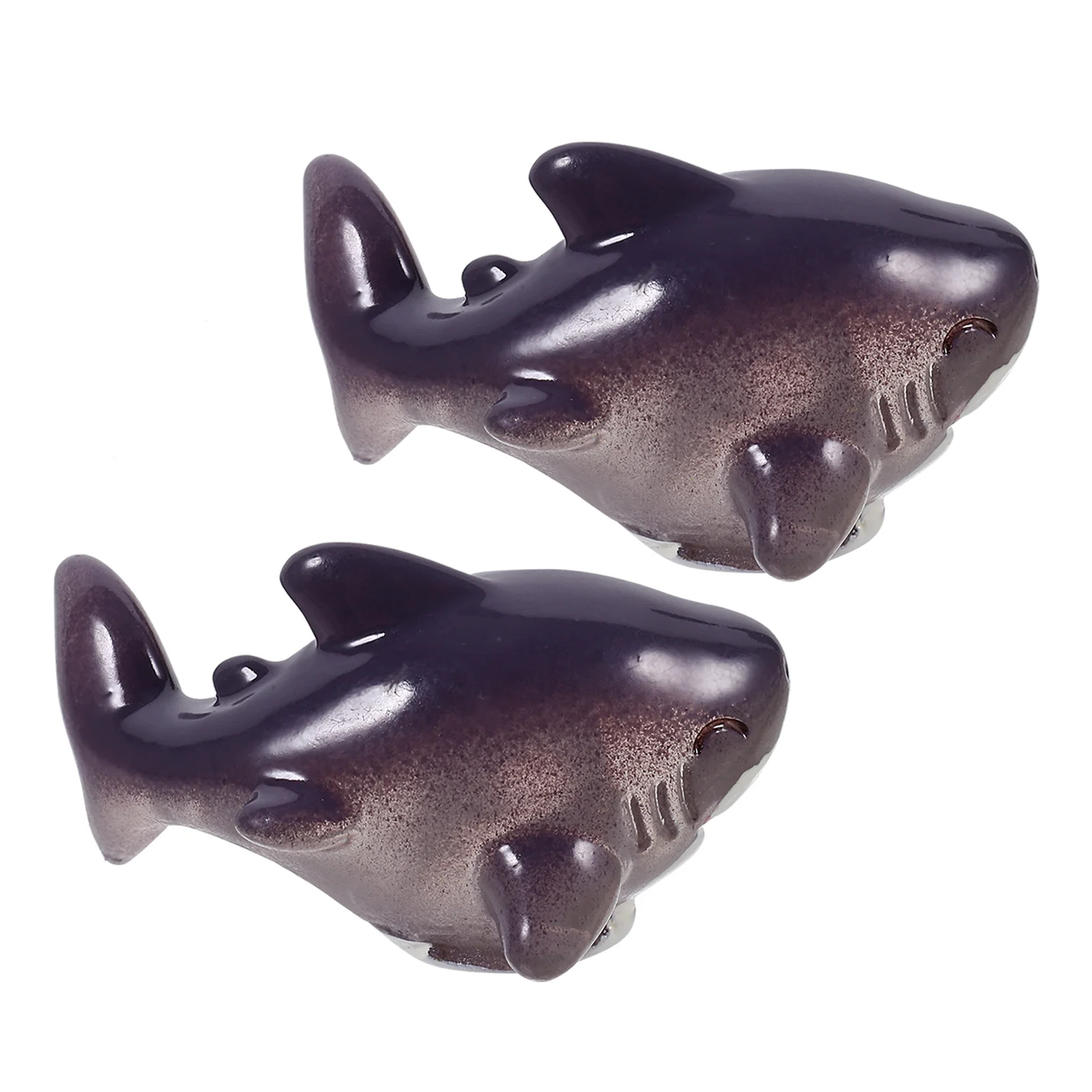 

2 Pcs Shark Ornaments Mini Resin Ocean Animal Miniature Figurines Figures Marine Models The Garden Decor Bulk Decoration Sharks