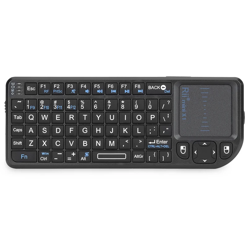 RII X1 Mini Wireless Keyboard 2.4GHz, com rato tocante e controle remoto. Mini Wireless Keyboard - compatível com Smart TV, Mini PC Android, PlayStation, Xbox, HTPC, PC, Raspberry IP