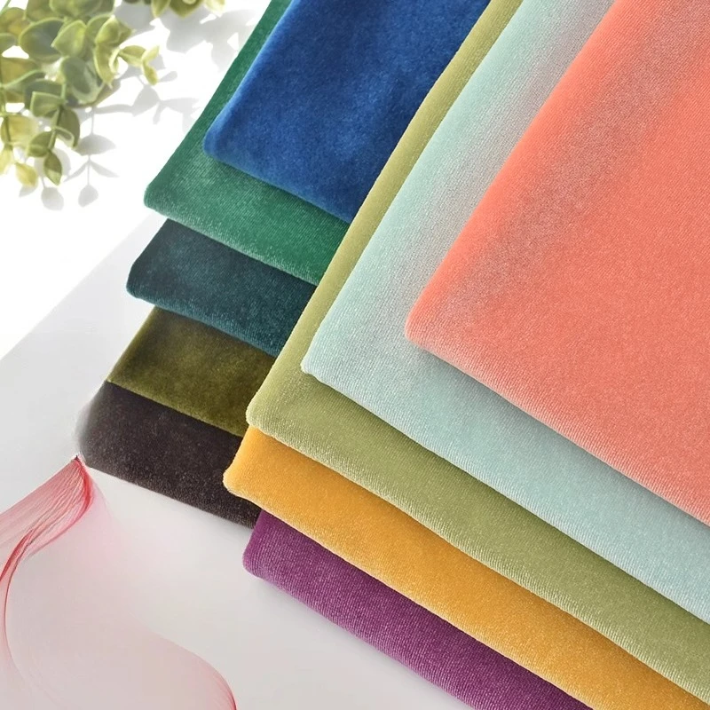 

Stretch High Density Korean Velvet Fabric Gold Velvet Fabric Velvet Children's Women's Baby Clothes Wearable Drape