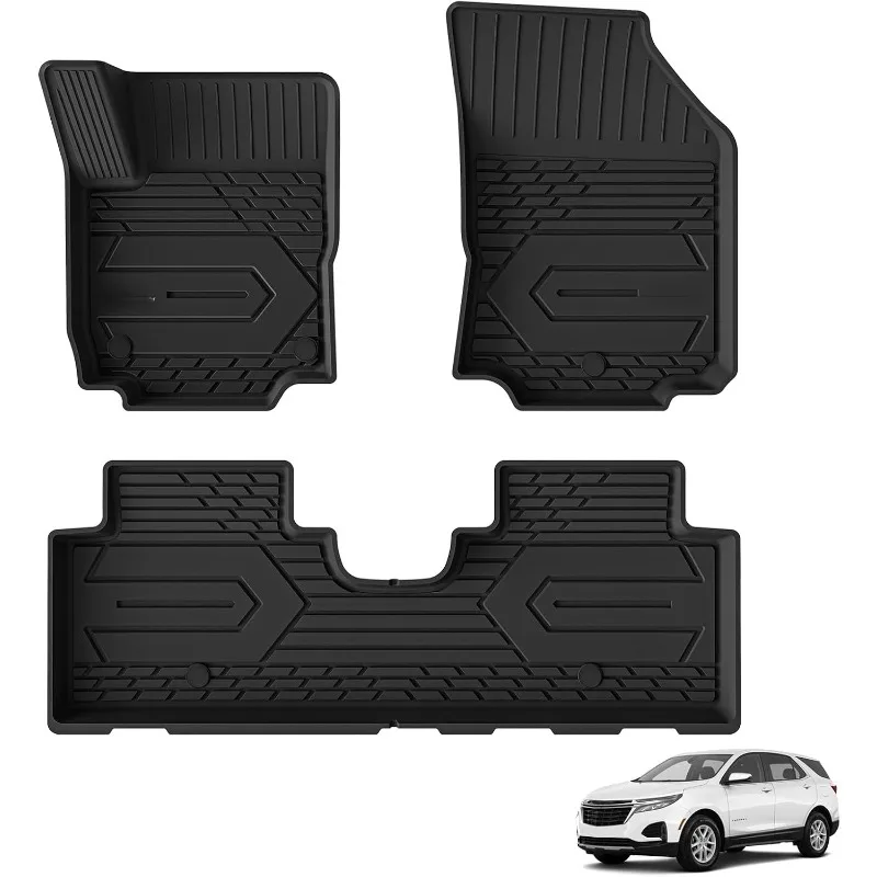 

Equinox Floor Mats Terrain Floor Mats, TPE All Weather Custom Fit Accessories 1st and 2nd Row Full Set Car mats