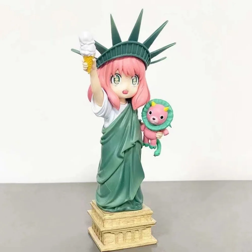 

19cm Spy Gk Statue Of Liberty Ania Ania Anime Girl Action Doll Model Statue Collection Desktop Decoration Gift