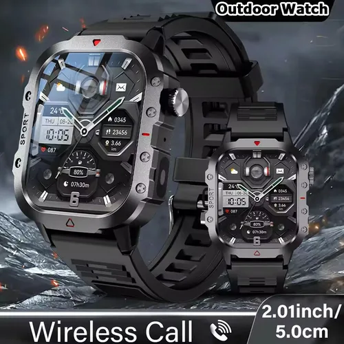 Relojes inteligentes militares con GPS para hombre, linterna resistente al agua, rastreador deportivo para exteriores, llamada Bluetooth, reloj inteligente para hombre y mujer, 2025 Pk h12