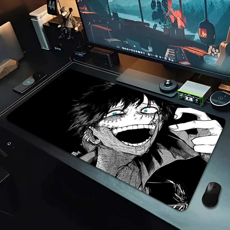 Black Mouse Pad Dabi My Hero A-Academia Anime Desk Mat Office Non-Slip Pc Accessories Table Pad Carpet Laptop Extended Mice Pads