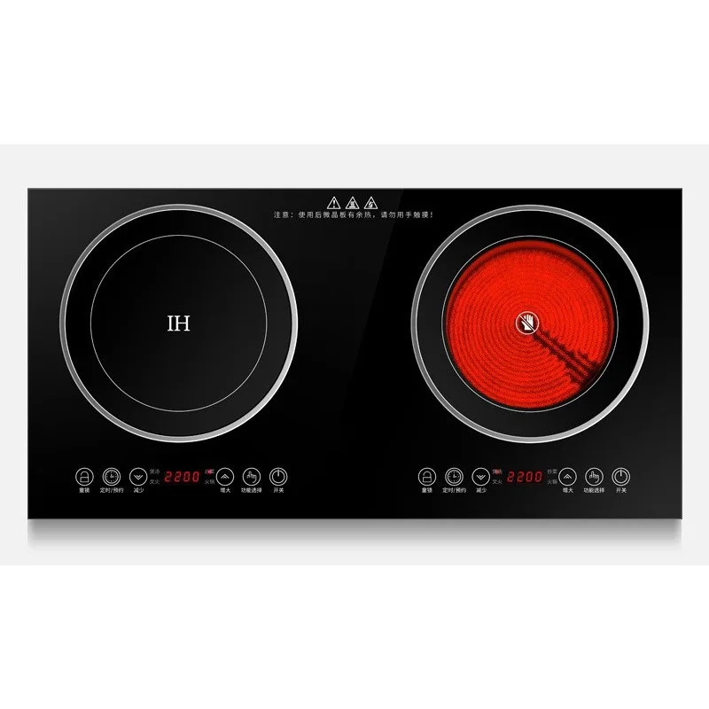 2026 Dual-furnace electromagnetic cooker, embedded dual-head electric ceramic stove, high power capacity