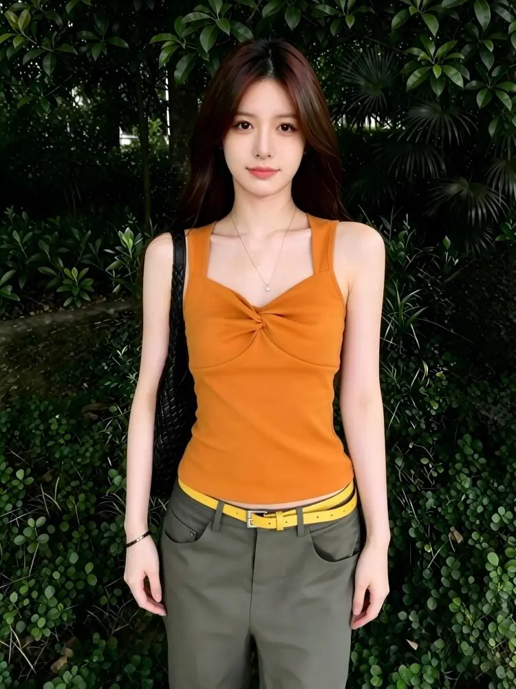 Women's Slim Fit Cotton Tank Top 95% Cotton Summer New Style Base Layer Outerwear Casual Simple  Color Tank Top