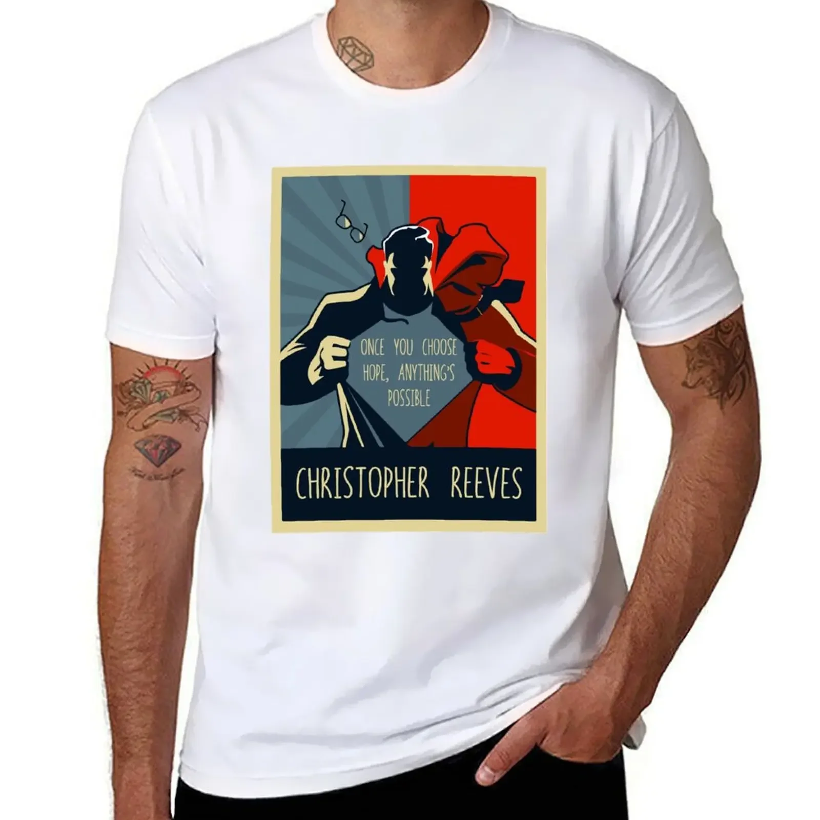 Once You Choose Hope Anything's Possible Christopher Reeves Super man actor and humanitarian T-Shirt 2024 heavyweight manga hot