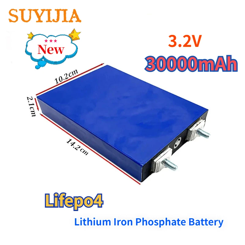 

New Large Unit Lifepo4 3.2V 30Ah Lithium Iron Phosphate Battery for Solar Street Lights Solar Energy Storage UPS Power Supply RV