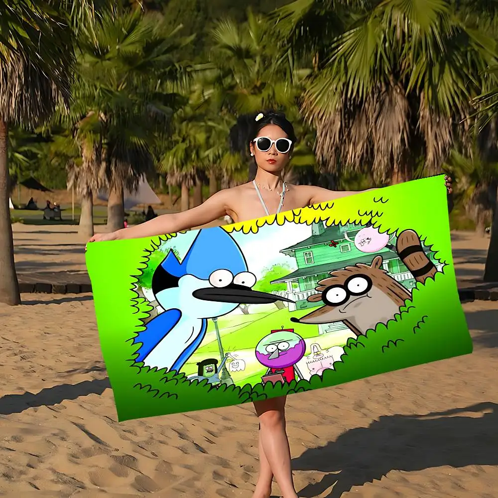 Cartoon R-Regular Show Anime Beach Swimming Towel Soft Absorbent Washcloth Children's Gifts for Kids Travel Camping Gym