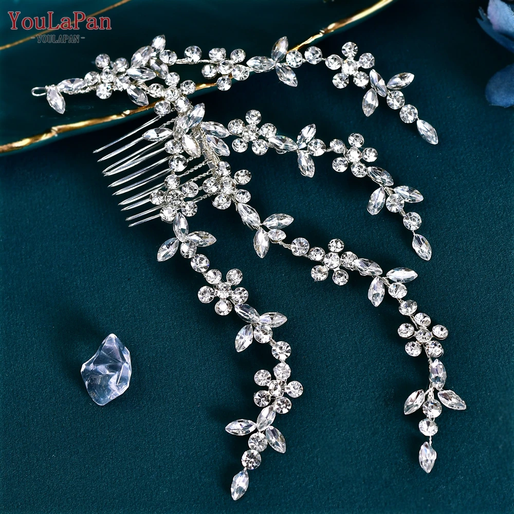 YouLaPan Bride Rhinestone Hair Comb Wedding Fashion Hair Accessories Bridesmaid Exquisite Headwear Women Headband HP568