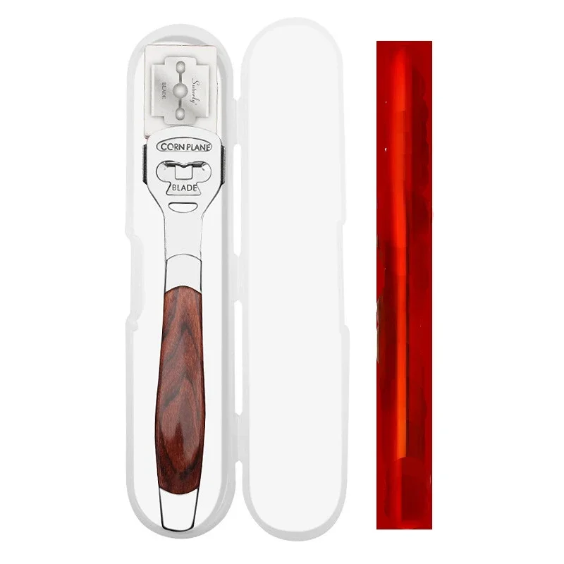 4 teile/satz Holzgriff Fuß Kallus Rasierer Ferse Füße Haut Rasierer Mais Häutchen Cutter Remover Pediküre Rasiermesser Tragbare Fuß Pflege