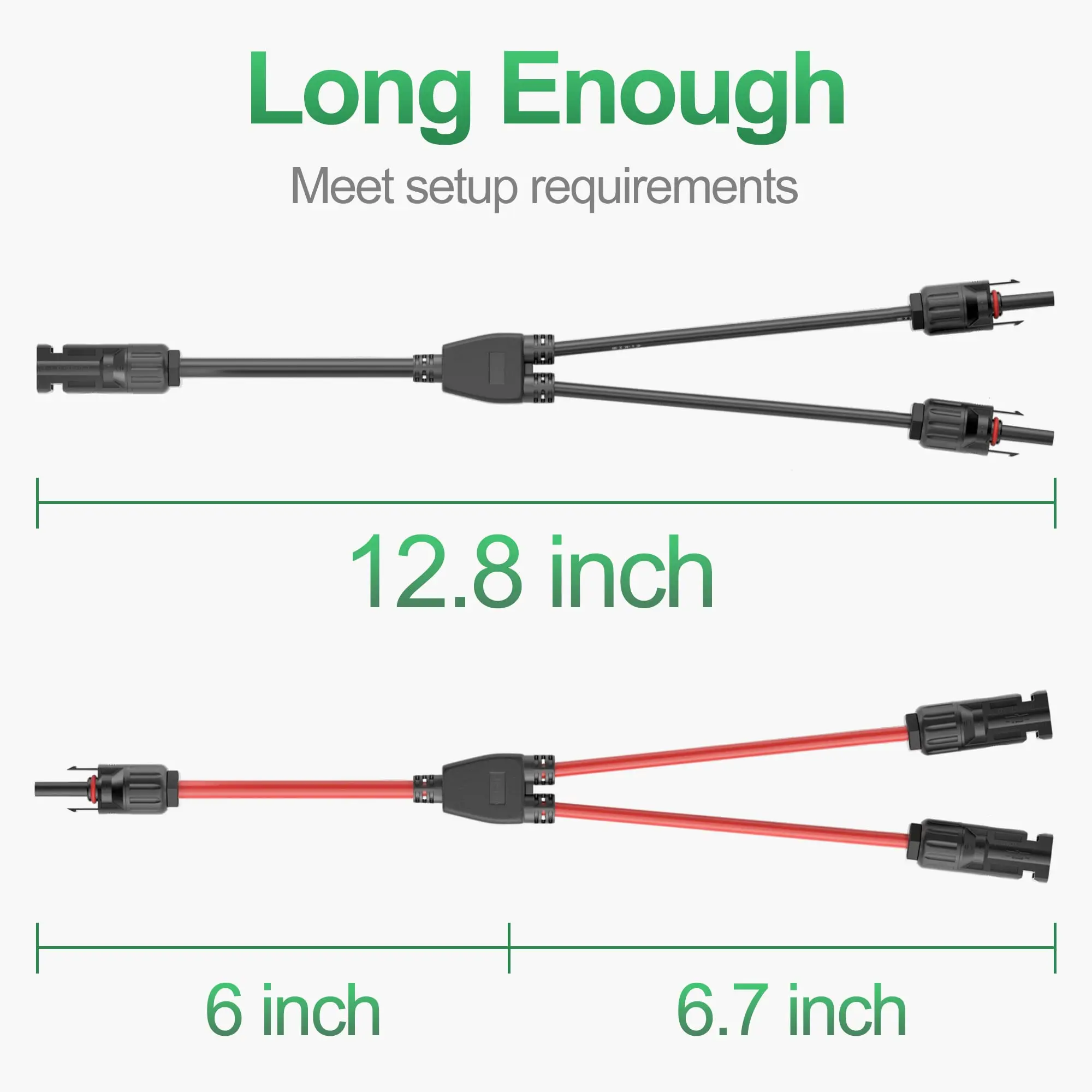 2Pack Solar Connectors Y Branch Parallel Adapter Cable Connectors Solar Panel Connectors Wire Plug Tool Kit for Solar Panel