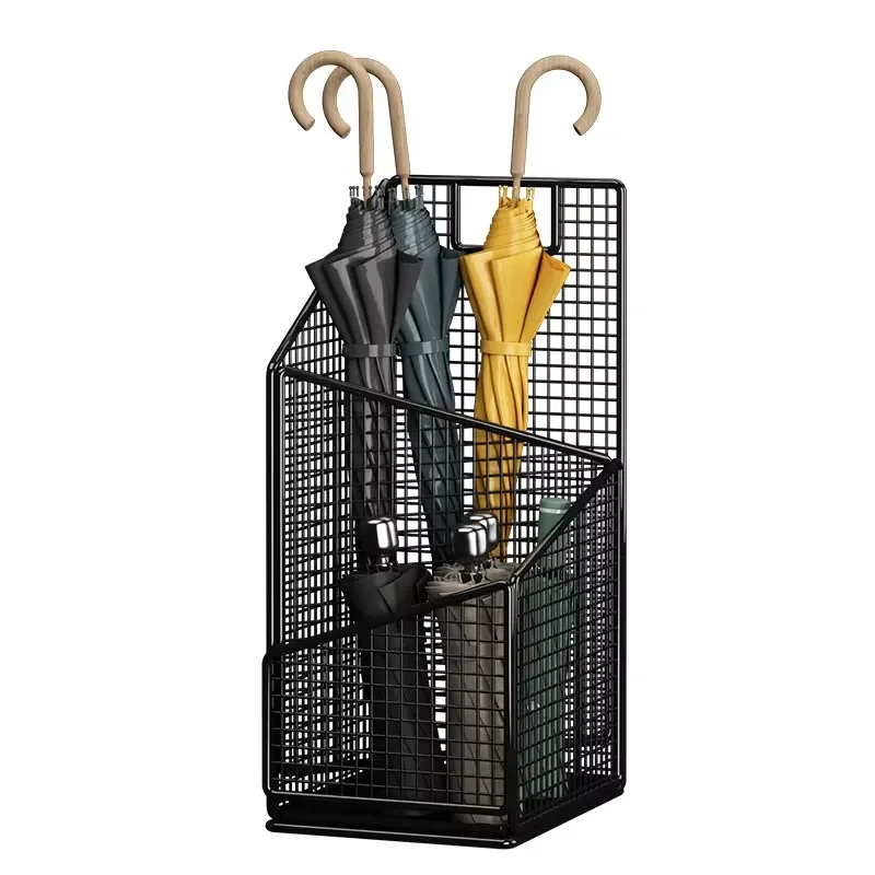 Commercial Iron Metal Umbrella Storage Rack Black and White 21x27x52cm Multipurpose for Family Foyer Hotel Lobby Office Use