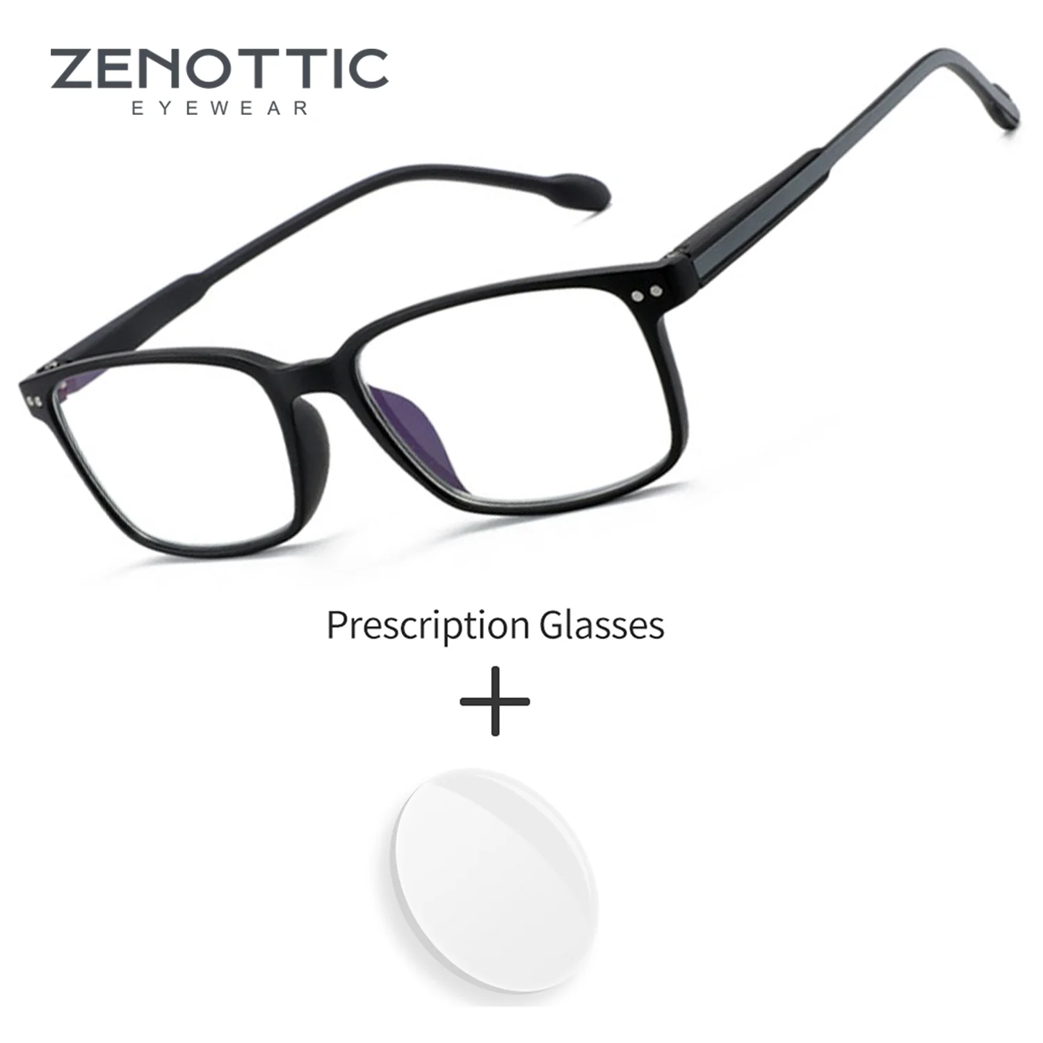 

ZENOTTIC Retro Prescription Eyeglasses for Men Rectangle Photochromic Anti-Blue Light Multifocal Grade Glasses near and Far