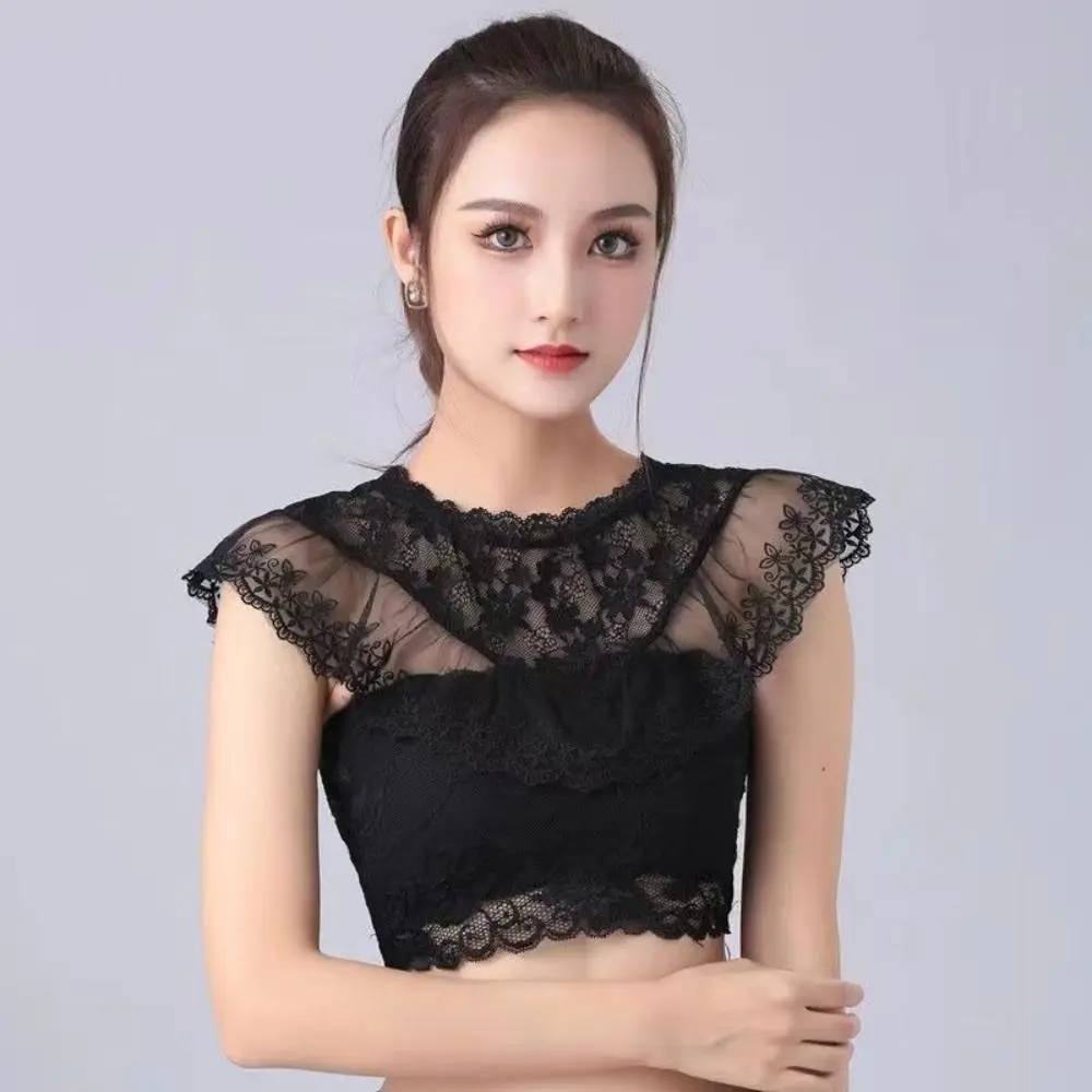 Shawl Wrap Decoration Lace Fake Collar Black White DIY Lapel Half Shirt Adjust Clothes Women Girls