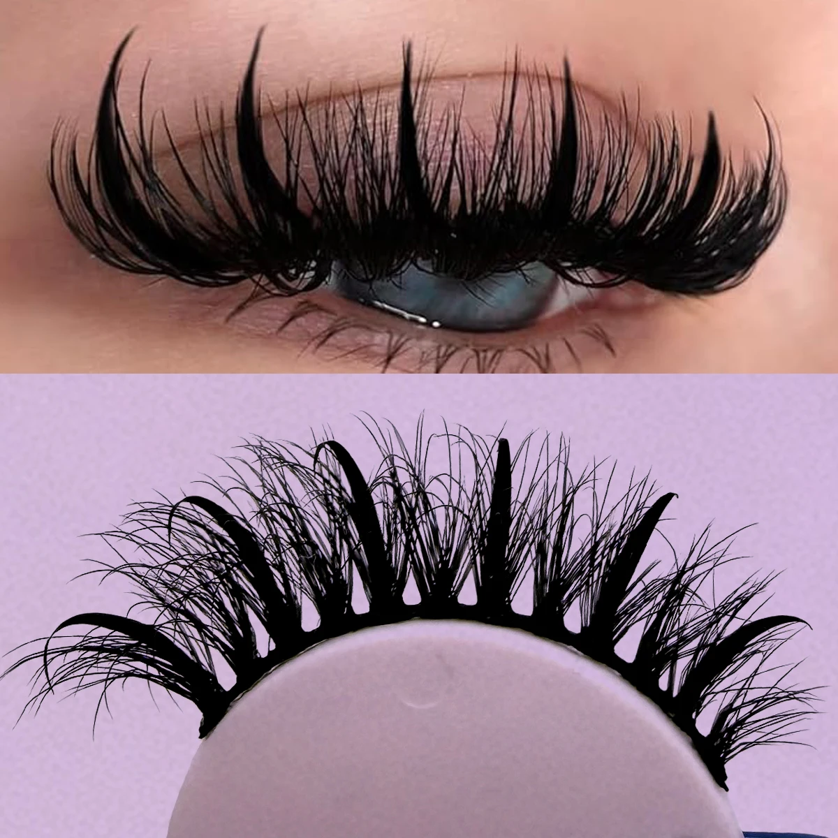 7 Pairs 20mm Russian Striped False Eyelashes,Manga Fairy Strip Lashes Watery Effect, Extension Look, Spiky Eyelash Extensions Cartoon Eyelashes Falsies Eyelashes, Natural Soft Fluffy 3D Mink Fur False Eyelashes Makeup Cosmetic Eyelashes